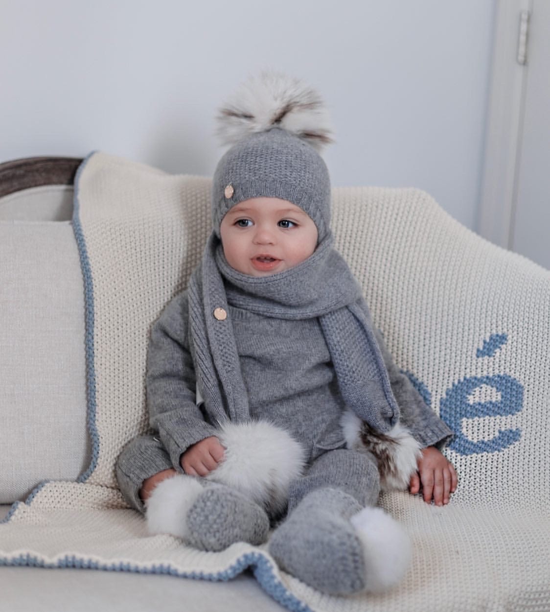 Cashmere Pom Scarf - Petit Maison Kids