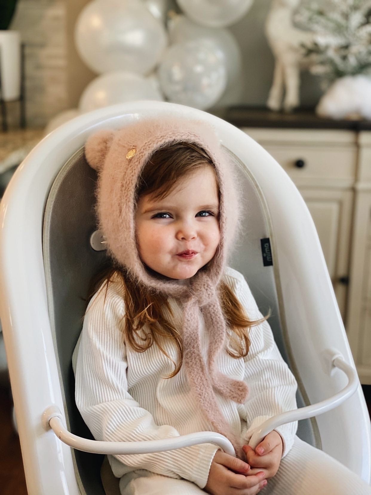 Dusty Pink Cashmere Teddy Hat - Petit Maison Kids