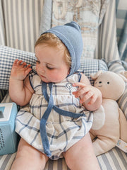Checkered Linen Romper - Petite Maison Kids