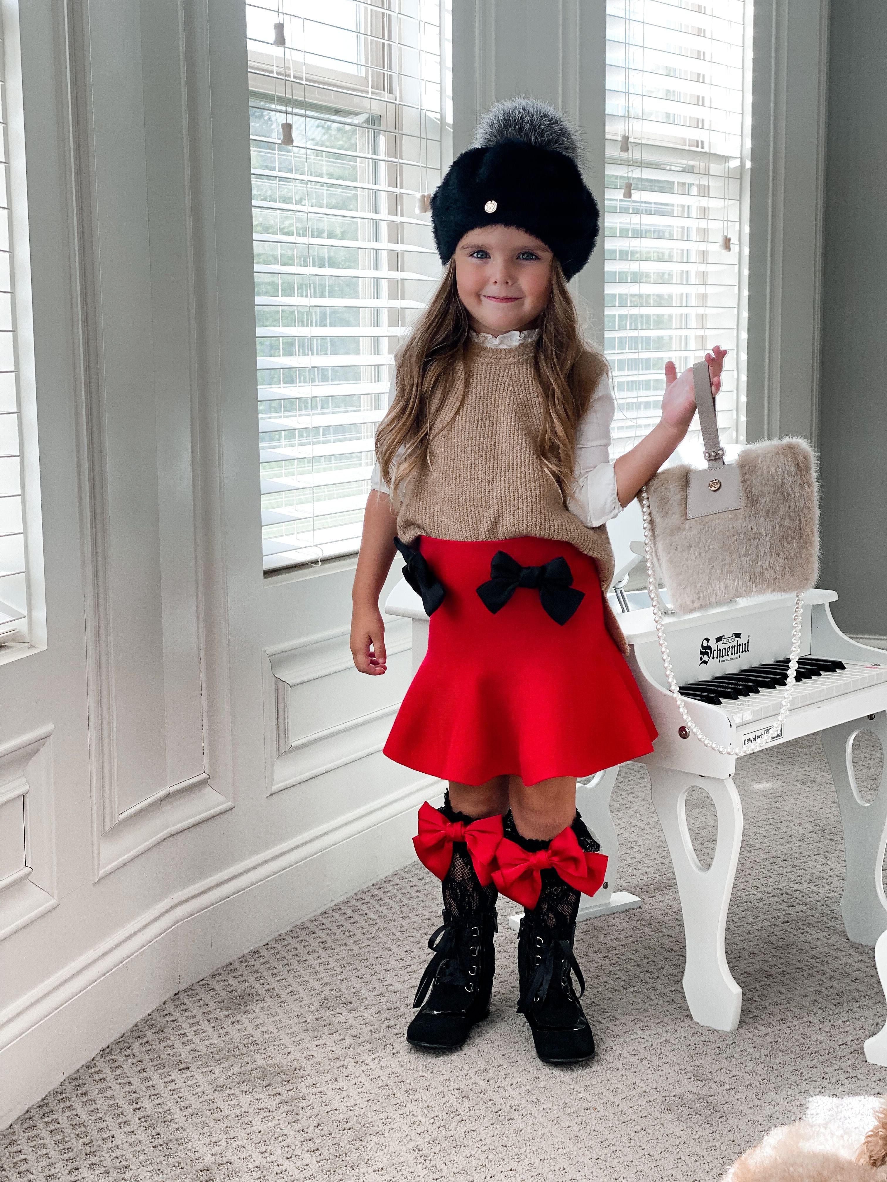 Flare Skirt with Satin Bows - Petite Maison Kids