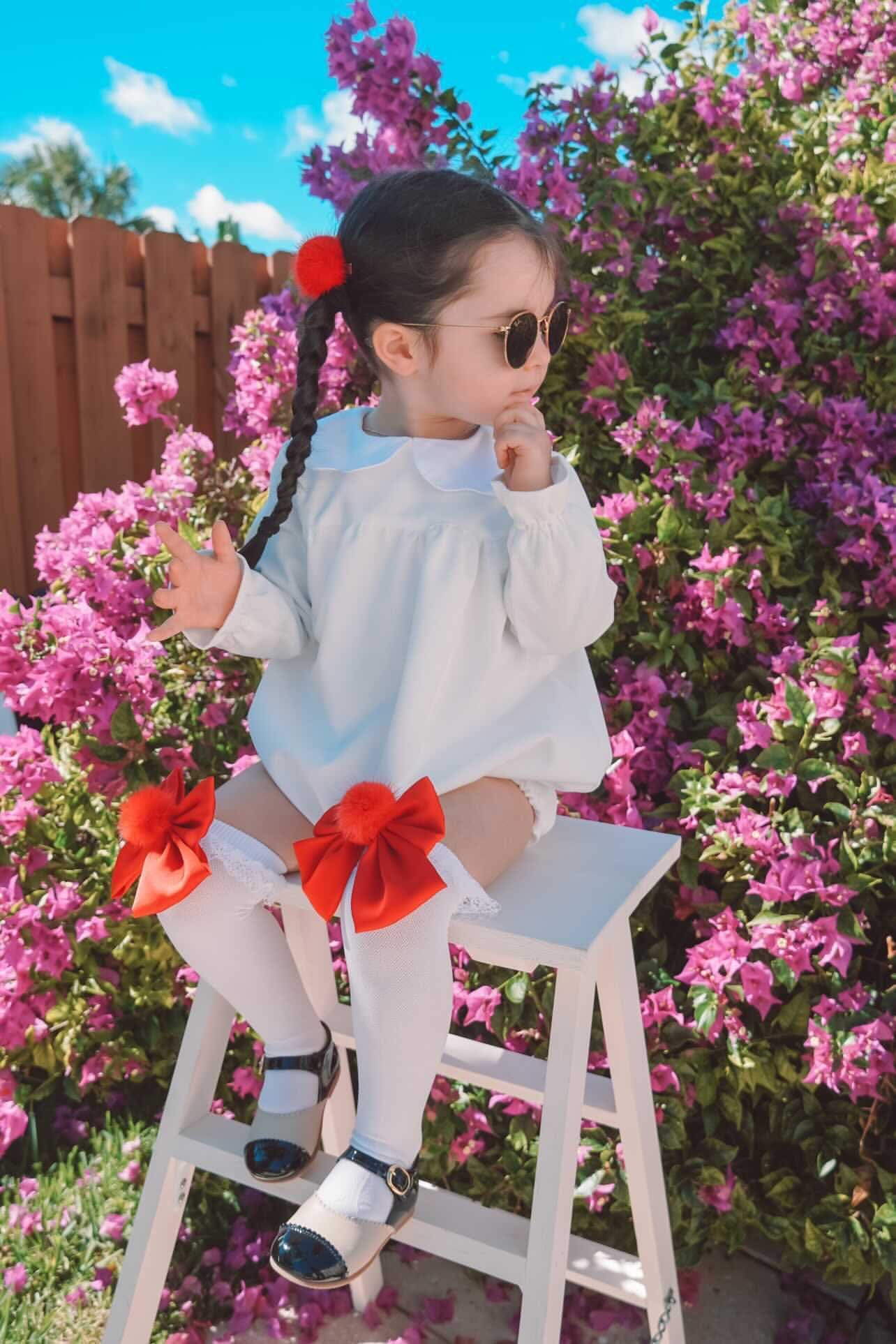 Lana Ruffle Socks with Poms and Bows - Petite Maison Kids