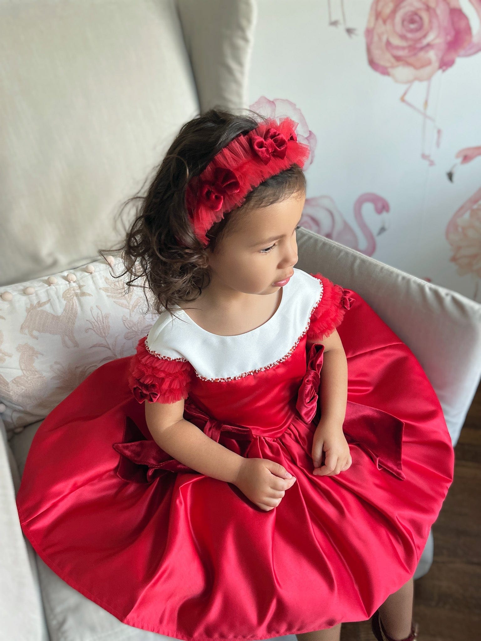 Holly Velvet Bow Headband - Petite Maison Kids