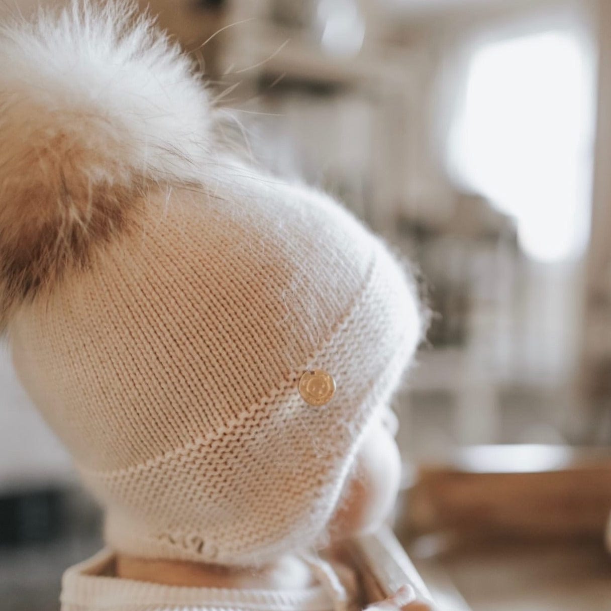 Oatmeal Cashmere Pom Hat - Petit Maison Kids