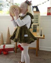 White Knee High Socks with Poms - Petite Maison Kids