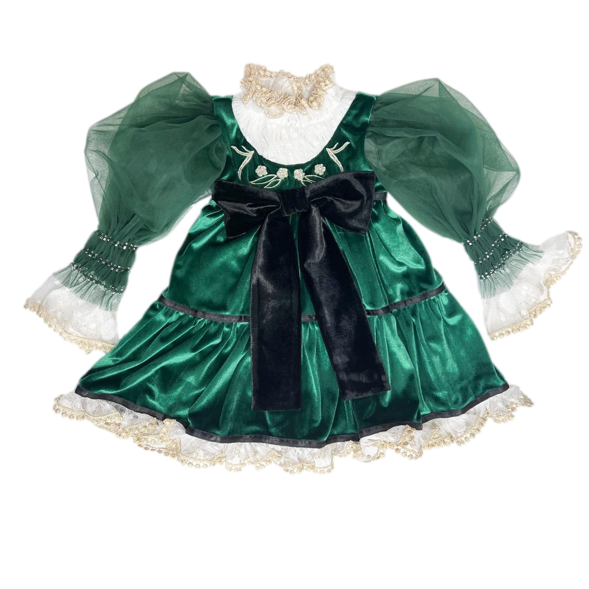 slim fit dress slacks Dreamyannie Women Green Velvet Christmas Dress V Neck Formal Dress with  Lace Appliques main image 1