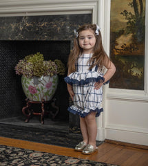 Checkered Linen Pigtail Bows