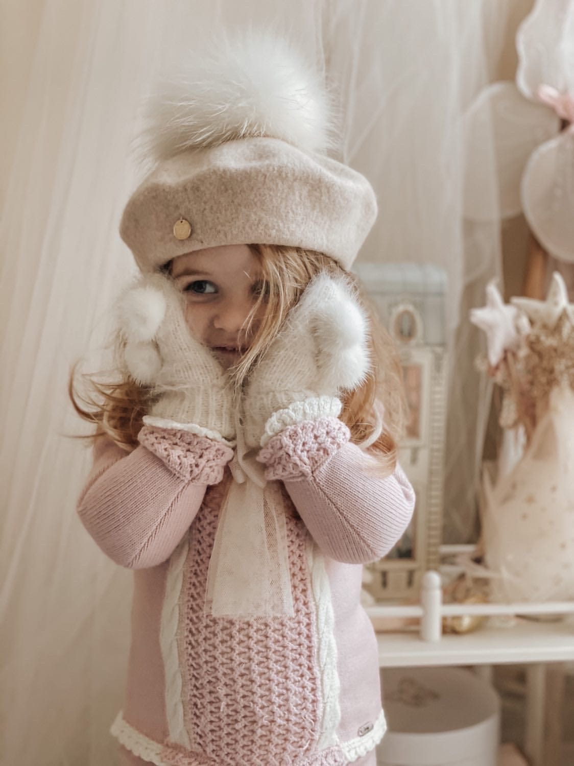 Cashmere Cream Mittens - Petite Maison Kids