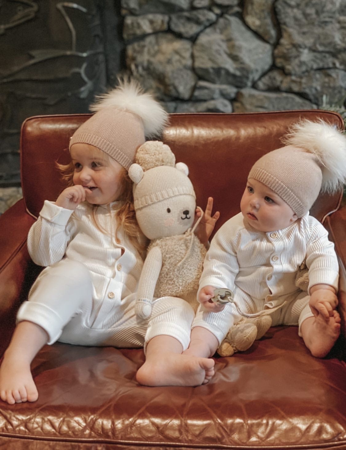 Sasha Single Pom Angora Beanie Hat - Petite Maison Kids