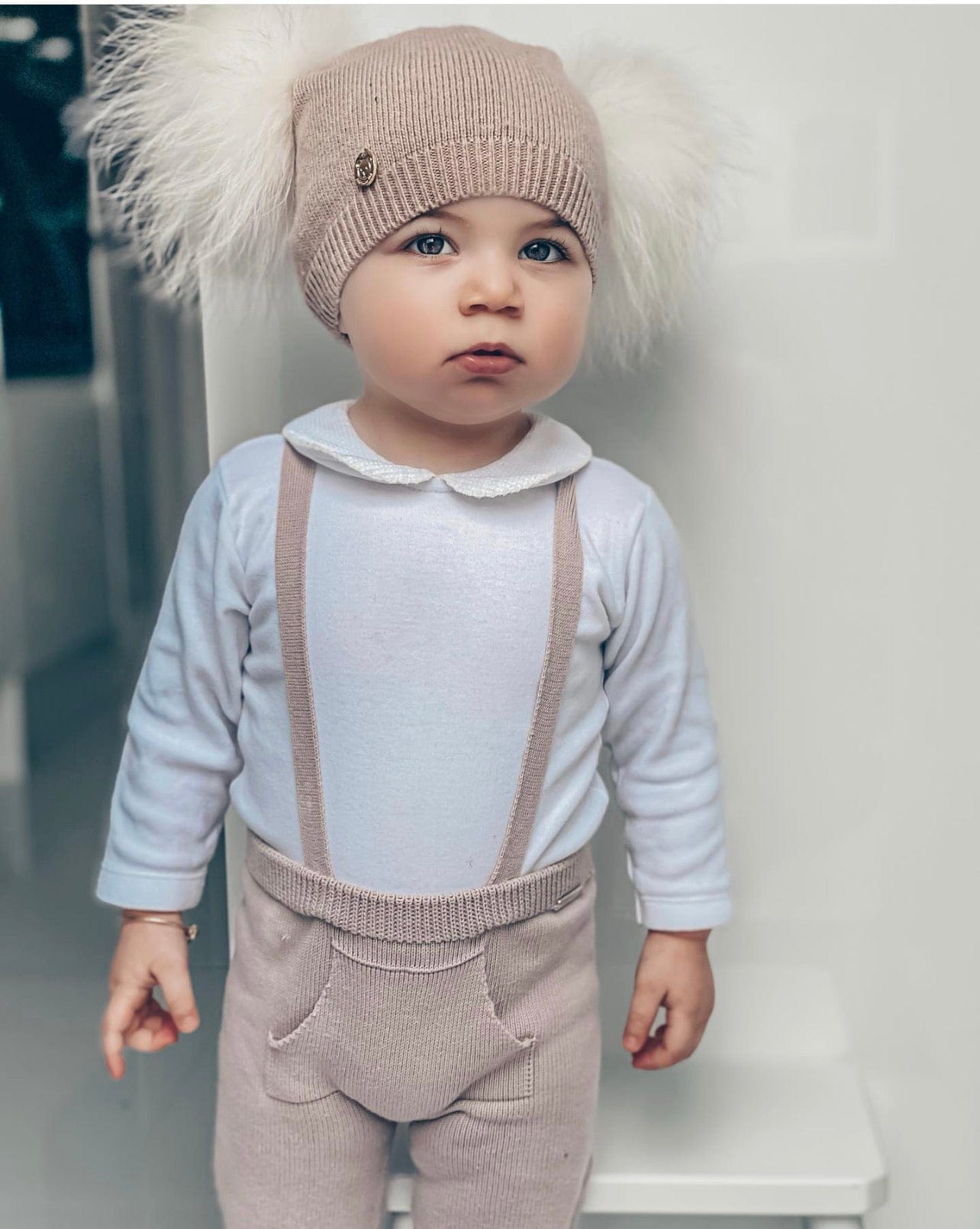 Sasha Double Pom Angora Beanie Hat - Petite Maison Kids