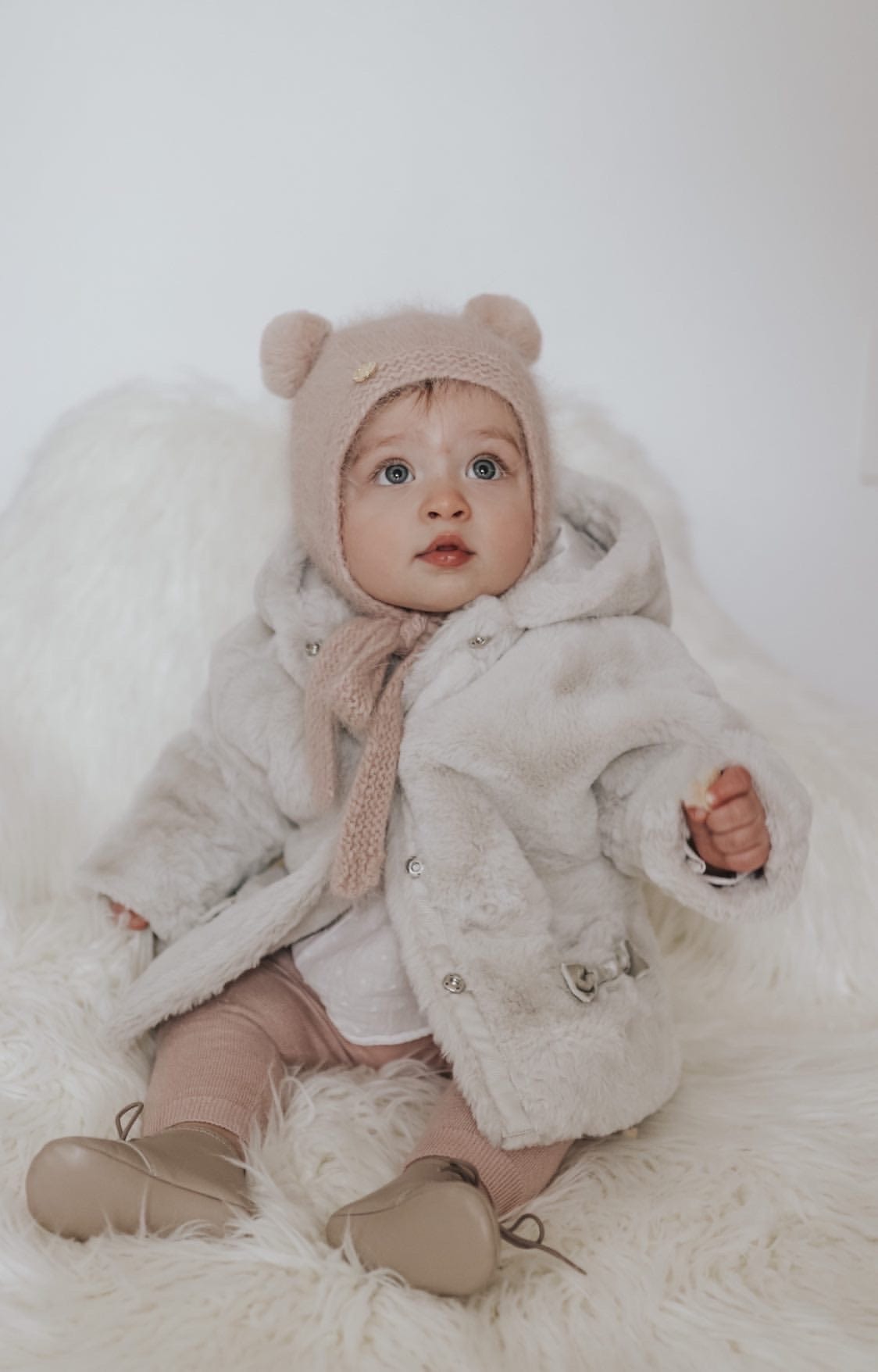 Dusty Pink Cashmere Teddy Hat - Petite Maison Kids