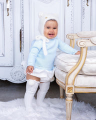 White Knee High Socks with Poms - Petit Maison Kids