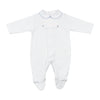 Baby Blue Swiss Dot Cotton Babygrow