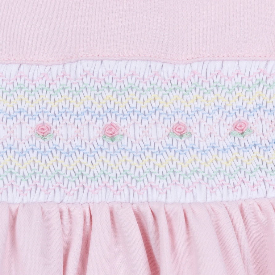 Junie's Classics Smocked Ruffle Footie — Pima Cotton Baby Girl Footie