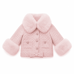 Heather Pink Boucle Pearl Jacket