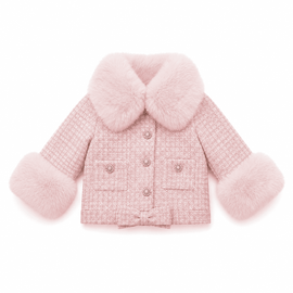 Heather Pink Boucle Pearl Jacket