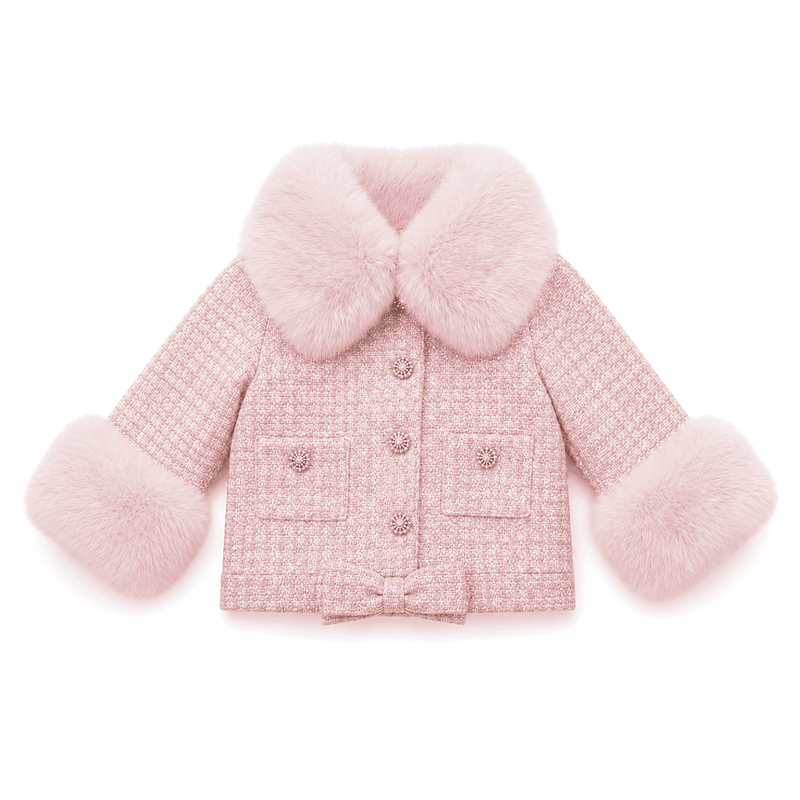 Heather Pink Boucle Pearl Jacket