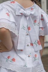 Tulip Cotton Blouse and Shorts Set