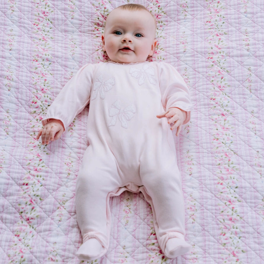 Hope Pink Bows Girls Babygrow