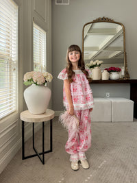 Amelia Pink Flower Print Pants