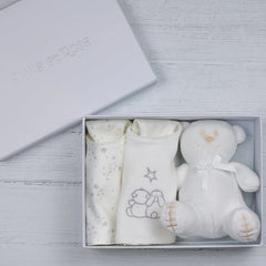 Teddie Grey Star Print Bib Gift Set