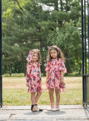 Flora Pink Flower Print Dress