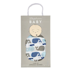 Whale Print Bamboo Swaddle Blanket