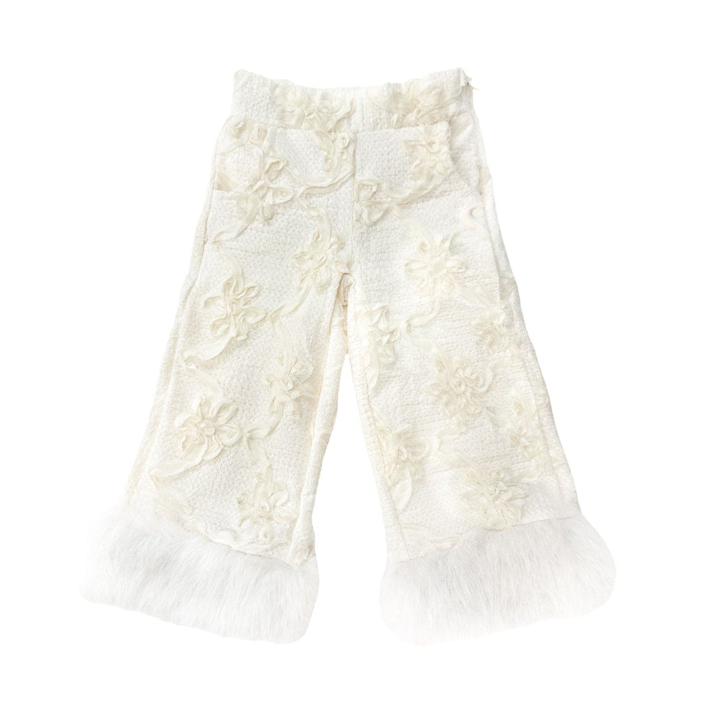 Ava Ivory Flower Wide Leg Pants