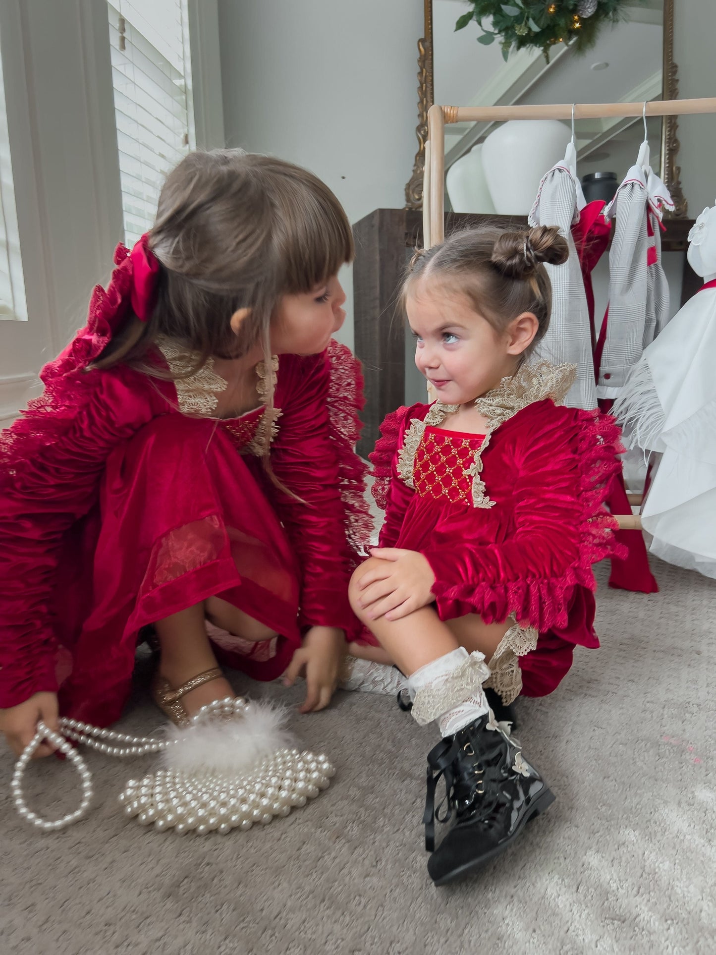 Victoria Red Velvet Romper