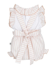 Pololo Bundi White and Pink Stripes Baby Girls Set