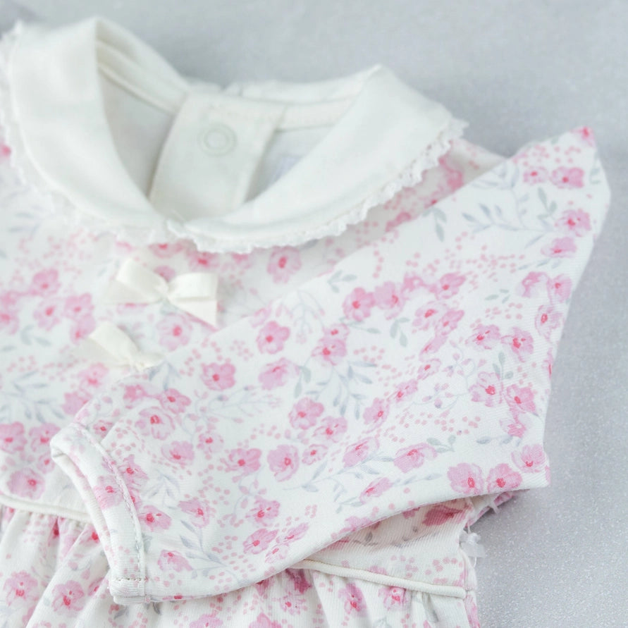 Kylie Girls Floral Print Babygrow & Hairband Set