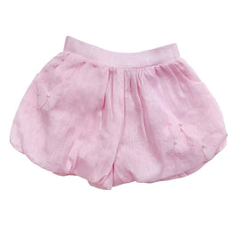 Pink Butterfly Bubble Linen Shorts