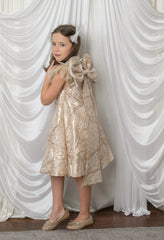 Butterfly Gold Jacquard Ceremony Dress