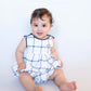 Checkered Linen Baby Boy Romper