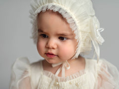 Bella Buttermilk Tulle Bonnet - Petite Maison Kids