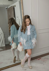 Sparkle Jeans Ostrich Feather Jacket