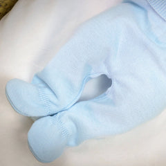 Baby Blue Cotton Knit Sweater and Pants Set