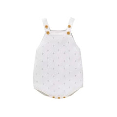 Emi White Knit Romper with Openwork Design