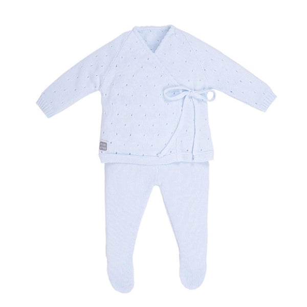 Baby Light Blue Cotton 3 Piece Set