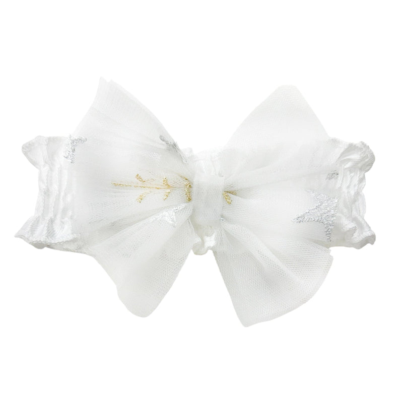 Star White Tulle Baby Girl Headband