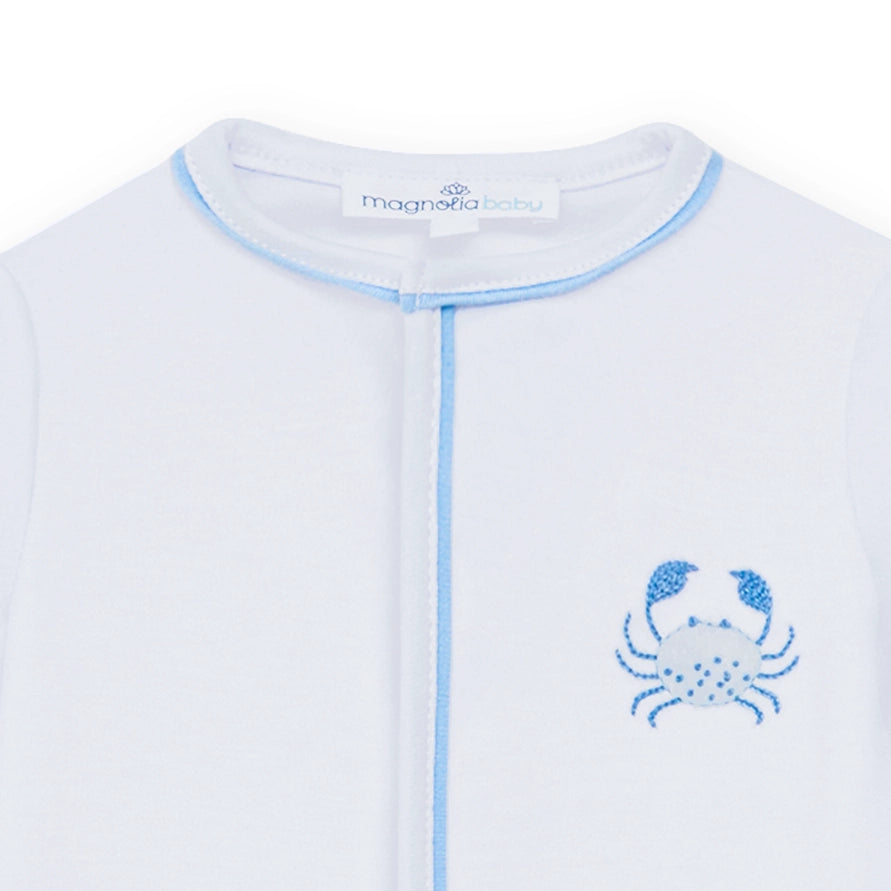 Little Crawlers Footie — Light Blue Pima Cotton Baby Footie