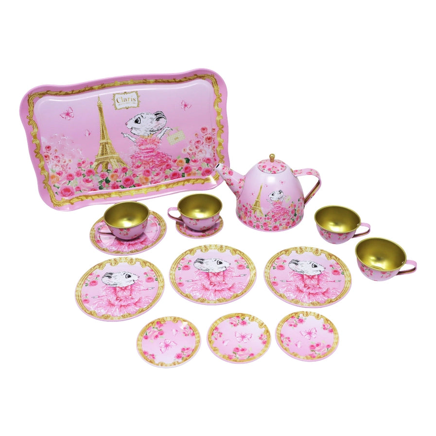 Claris the Chicest Mouse in Paris Picnic Basket Tea Set