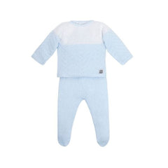 Alfa White and Baby Blue Cotton Set