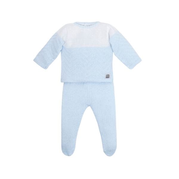 Alfa White and Baby Blue Cotton Set