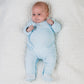 Blue Cotton Embroidered Babygrow