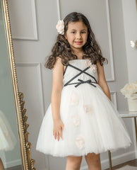 Giselle Ivory Criss-Cross Tulle Dress