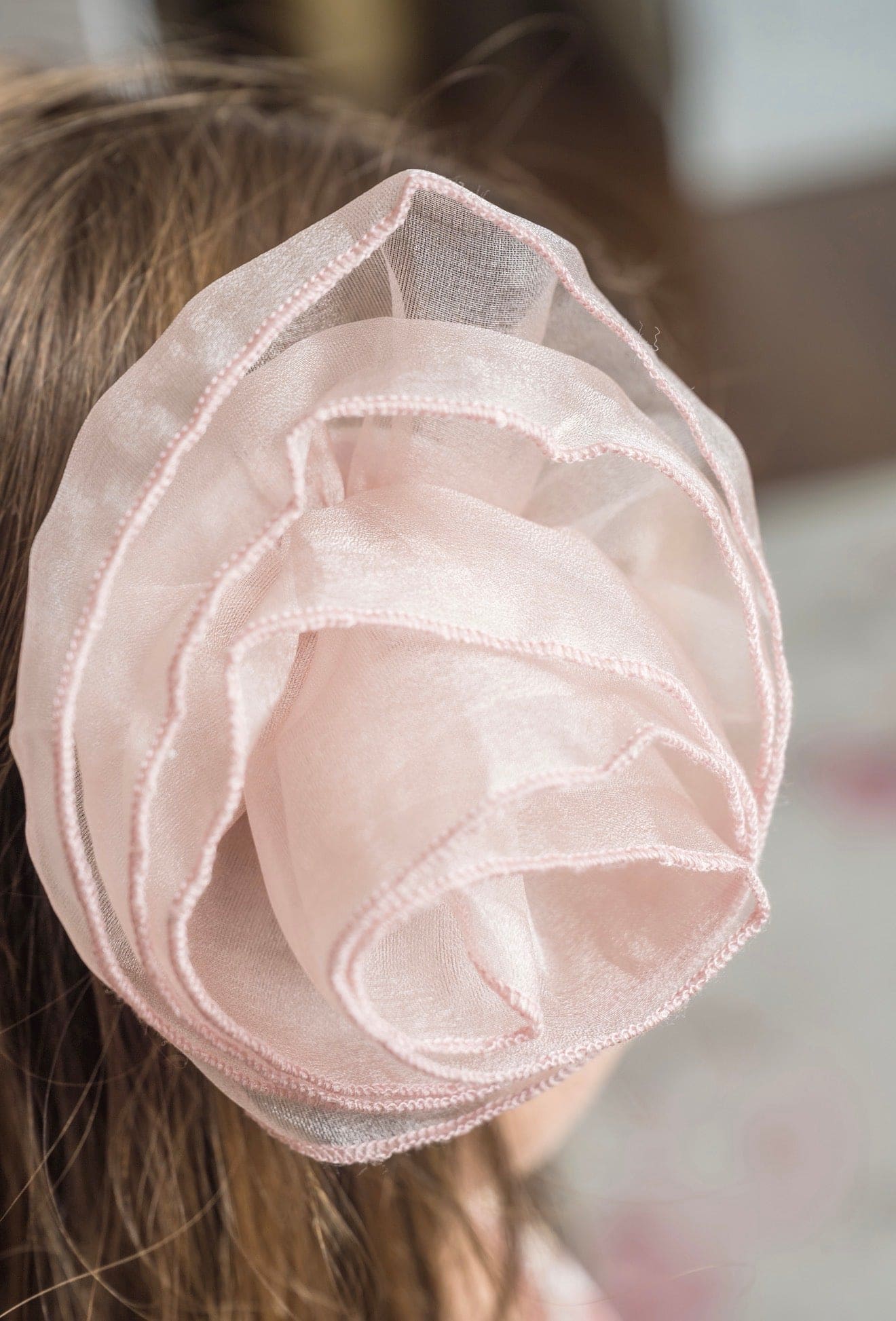 Vivian Dusty Pink Organza Flower Hair Clip