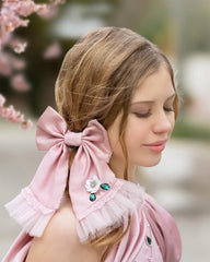 Pink Satin Ballerina Hair Bow