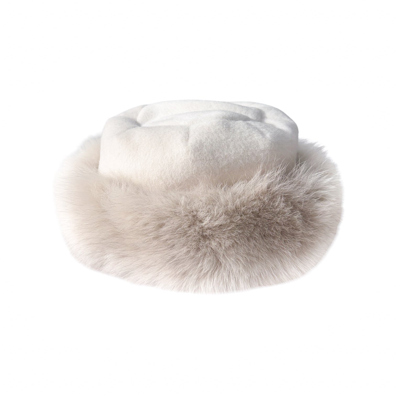 Greta Beige Wool Fox Fur Girls' Hat for Girls