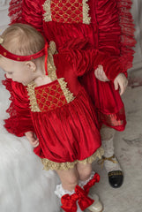 Victoria Red Velvet Romper