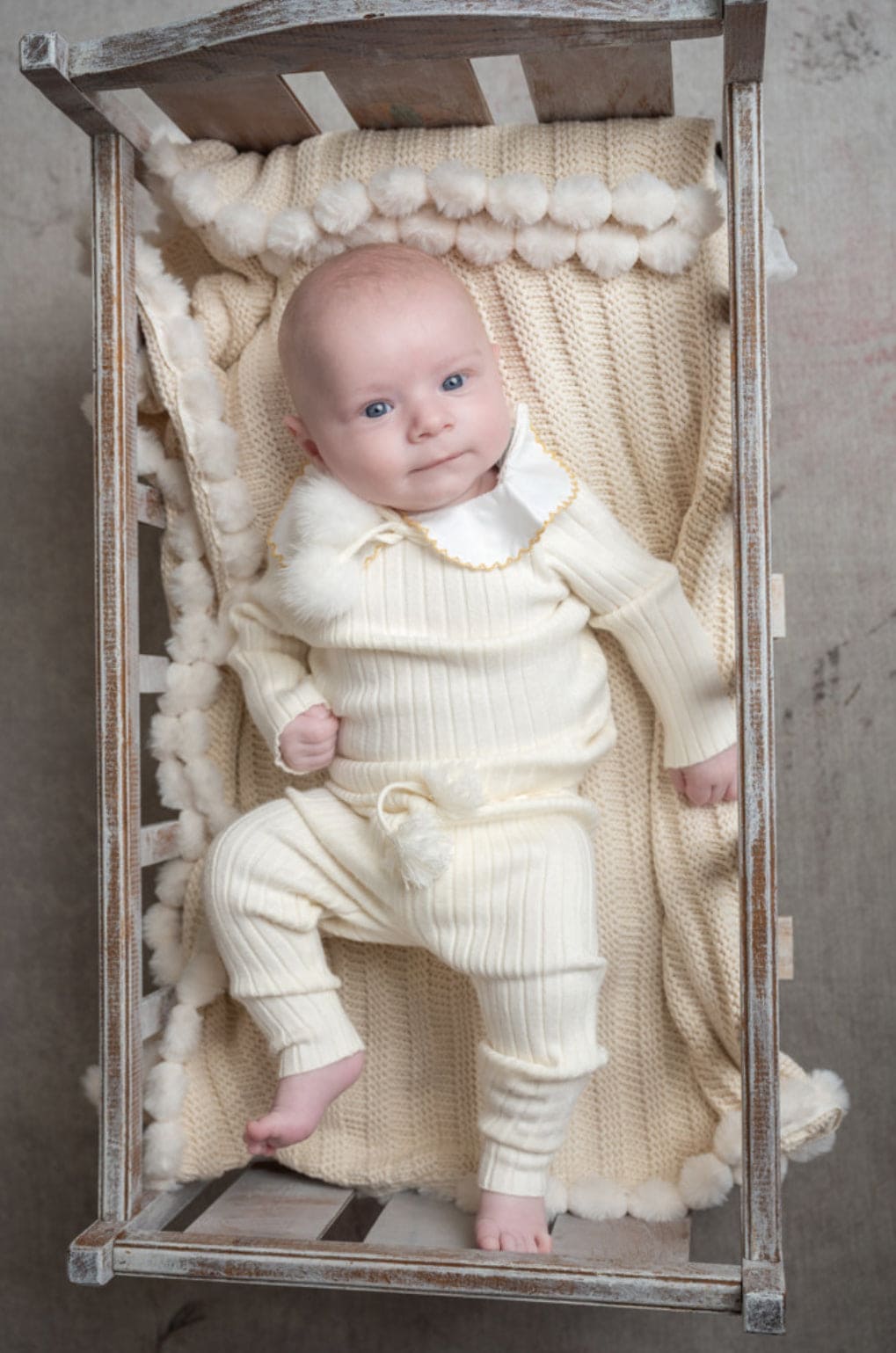 Ruby Ribbed Angora Cream Two Piece Set